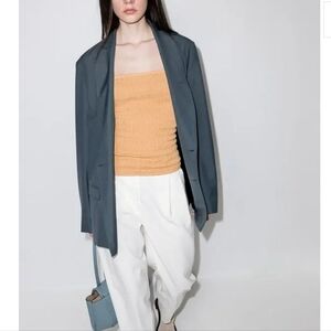 TOTEME SPAGHETTI STRAP SMOCKED MOCK TOP